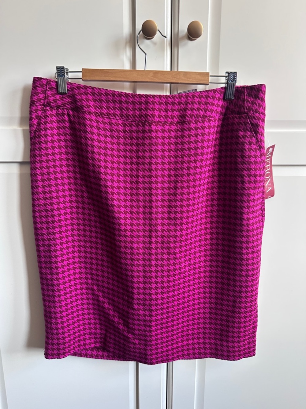 Merona Fuchsia Houndstooth Pencil Skirt
